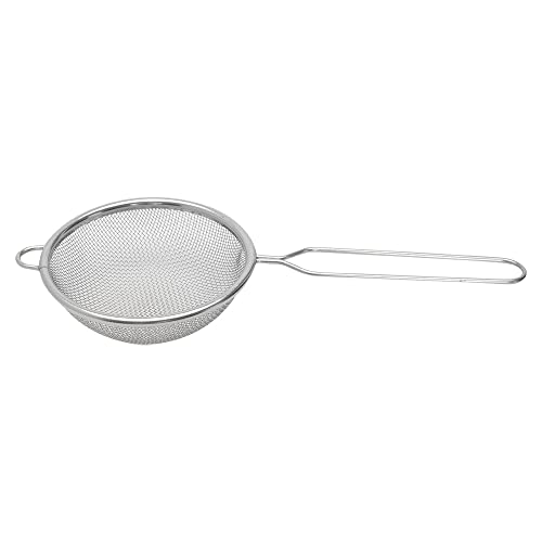 Peneira de Aço Inoxidável Mimo Style, 10 cm, com Suporte para Panelas, Malha Fina, Multiuso para Cozinha