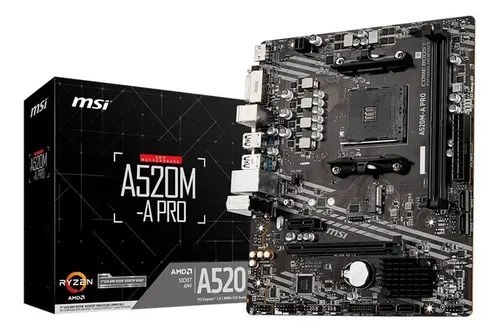 Placa-mãe Msi A520m-a Pro Am4 Matx Ddr4 Preto