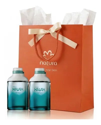 Kit Presente Kaiak Aero: 2 Unidades Deo Colônia 100ml Sacola De Presente Com Laço Tam. M