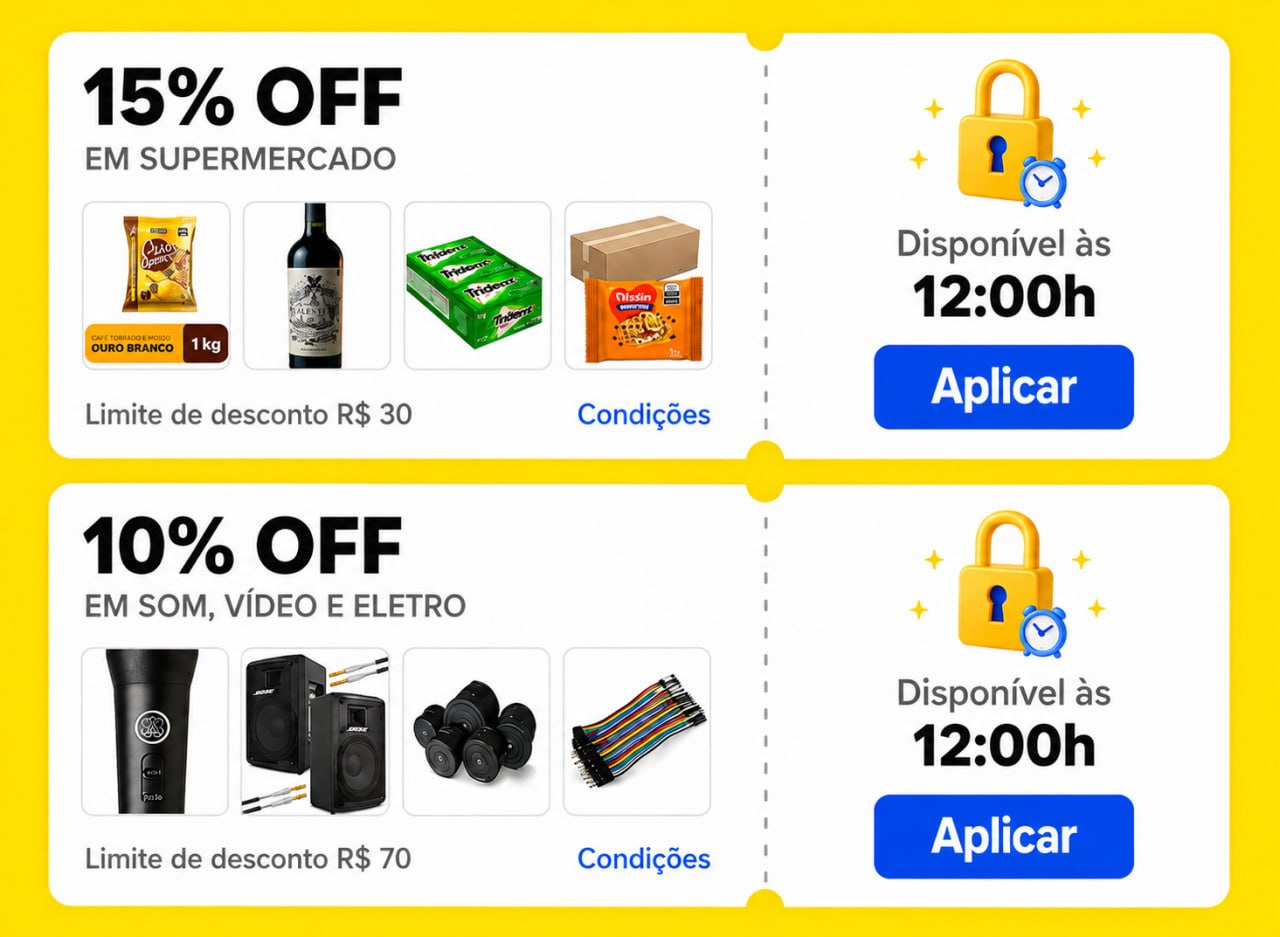 Cupons Mercado Livre em Selecionados