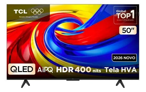 Smart Tv Tcl 50 Polegadas Qled 4k P7l Wifi Bluetooth Google Tv Hdr10+ 60 Hz Aipq 50p7l