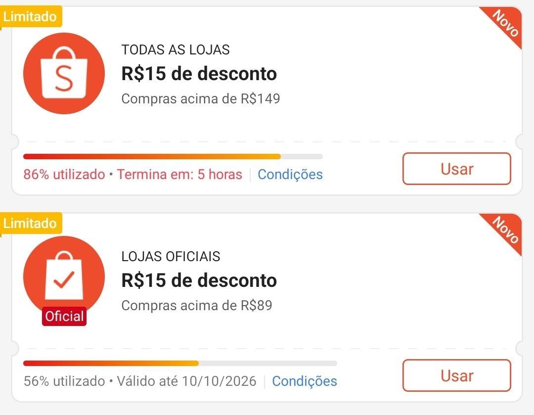 Cupons Shopee Esgotando !