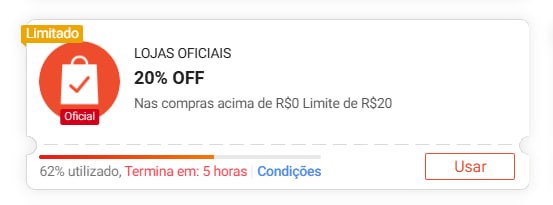 Voltando, Cupom 20% OFF  em Lojas Oficiais !