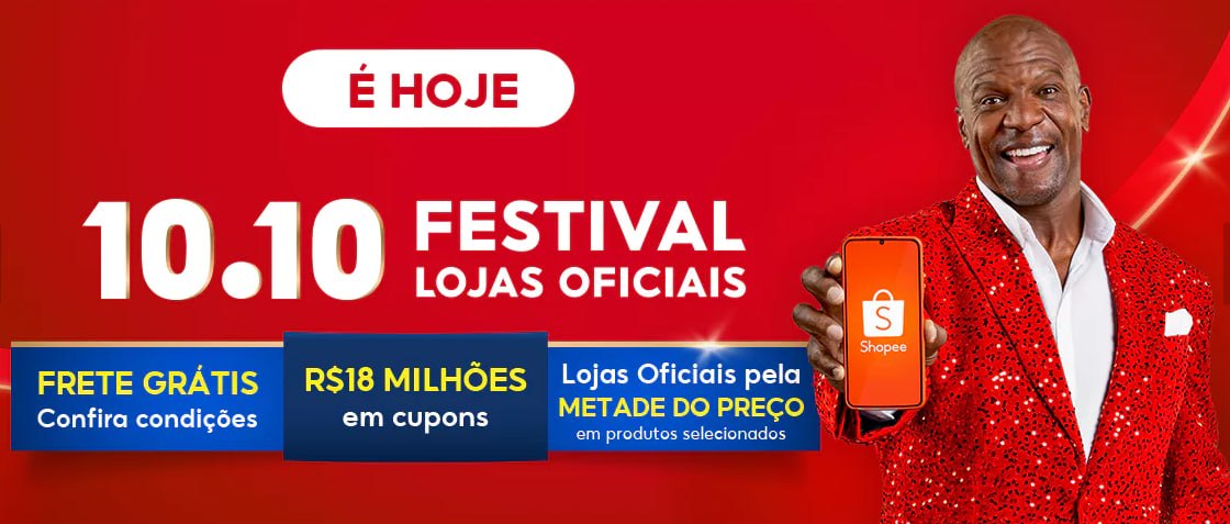 Última Chance, Cupons Renovados, 10.10 Shopee - Festival Lojas Oficiais