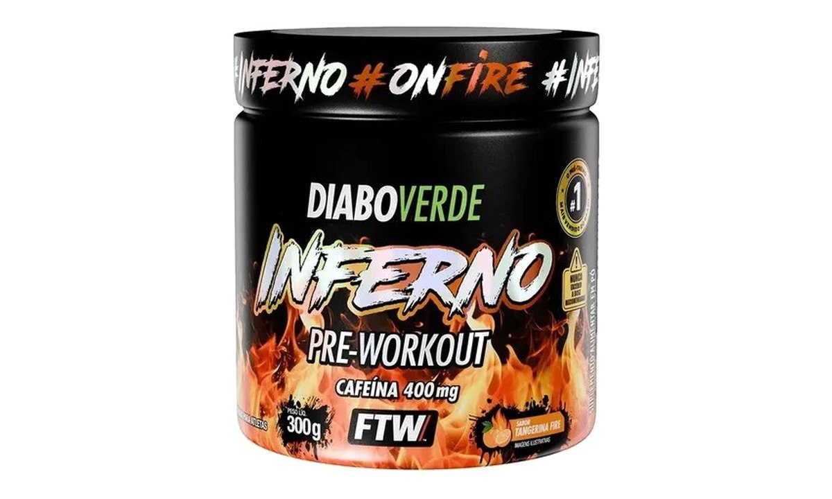 Suplemento FTW Diabo Verde Diablo en pó sabor tangerina fire x 300g