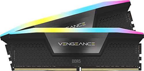 Memória Corsair Vengeance RGB 32GB (2x16GB), DDR5, 5200Mhz, C40, Preto CMH32GX5M2B5200C40