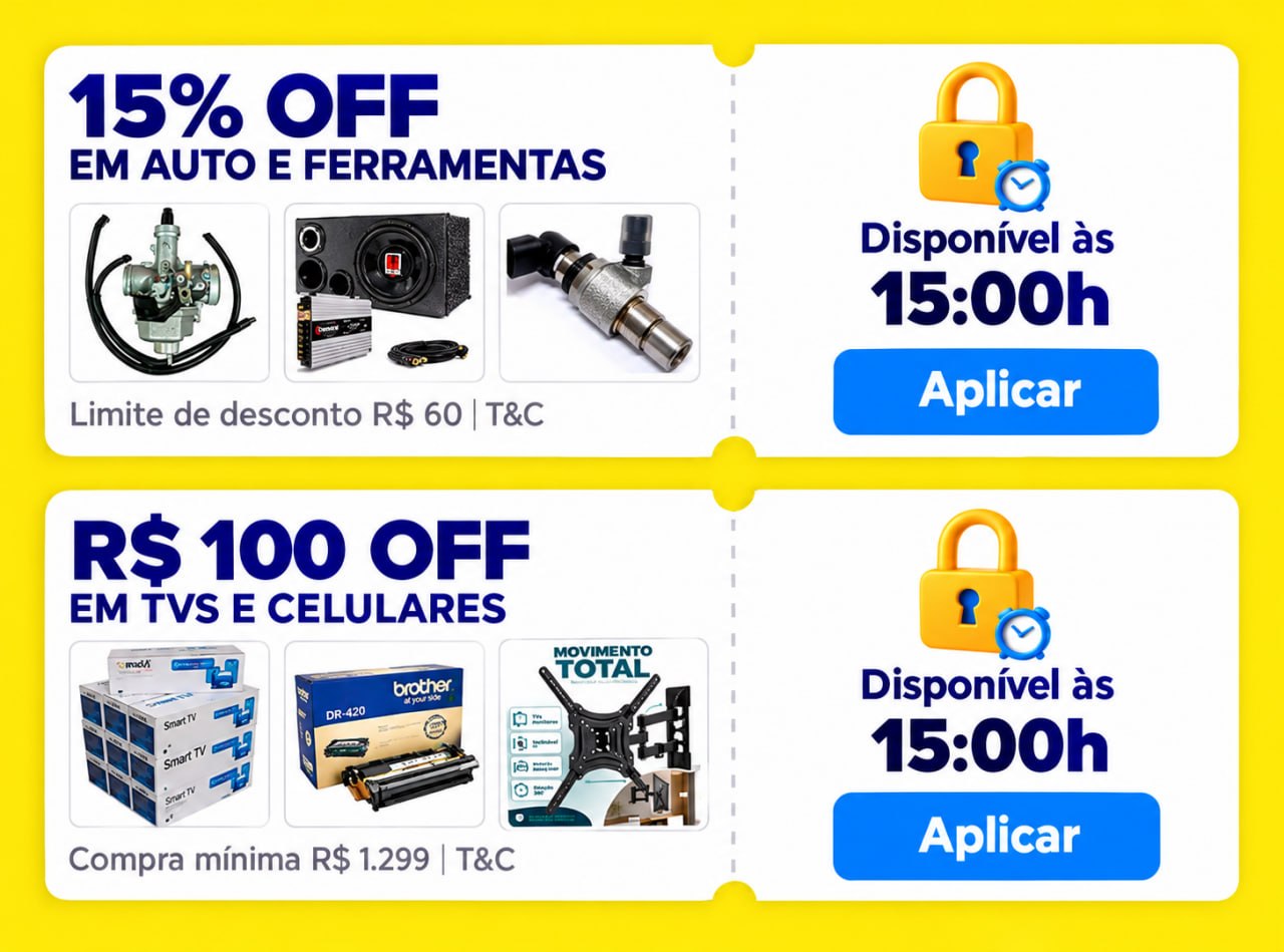 Cupons Mercado Livre em Selecionados
