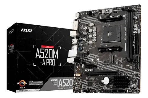 Placa-mãe Msi A520m-a Pro Am4 Matx Ddr4 Preto