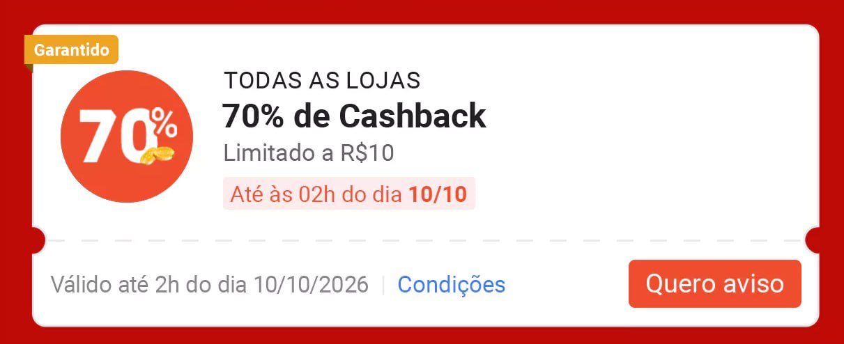 Liberado, Cupom Shopee Cashback