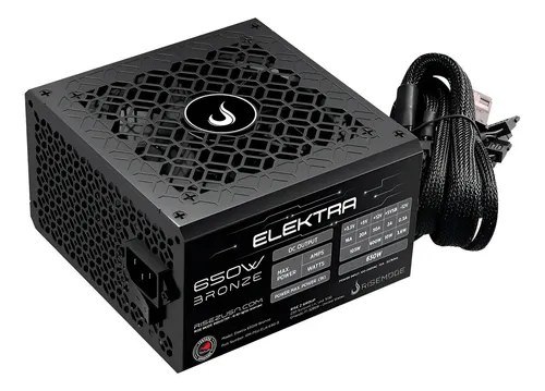 Fonte Rise Mode Elektra 650w Rm-psu-elk-650-b Para Pc Preto
