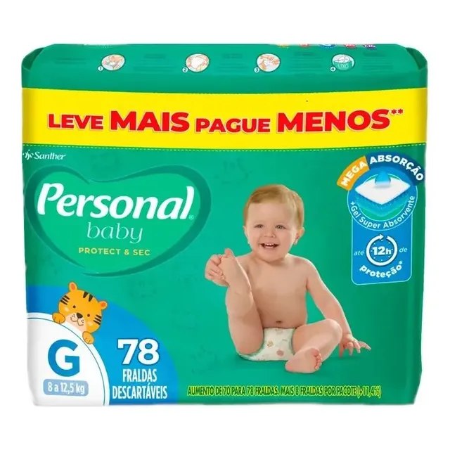 Fralda Personal Protect & Sec G com 78 Unidades
