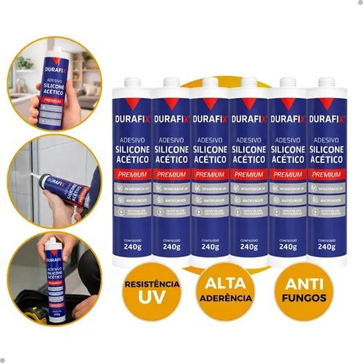 12x Silicone Acético Vedação Construção Vidro Box Profissional