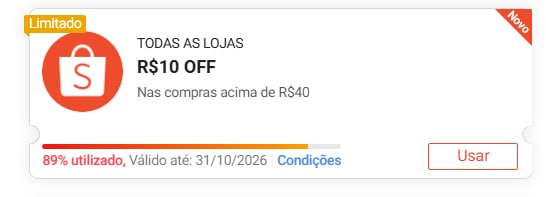 R$ 10 OFF em R$ 40