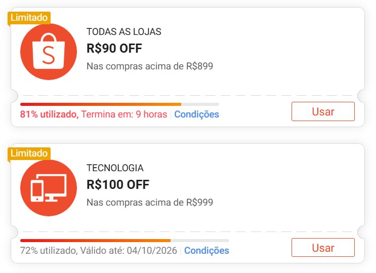 Cupons Shopee Esgotando !