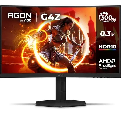 Monitor Gamer Curvo Aoc Agon G4z 27" 300Hz 0,3ms Hdr10 Base Ajustável C27g4z/P