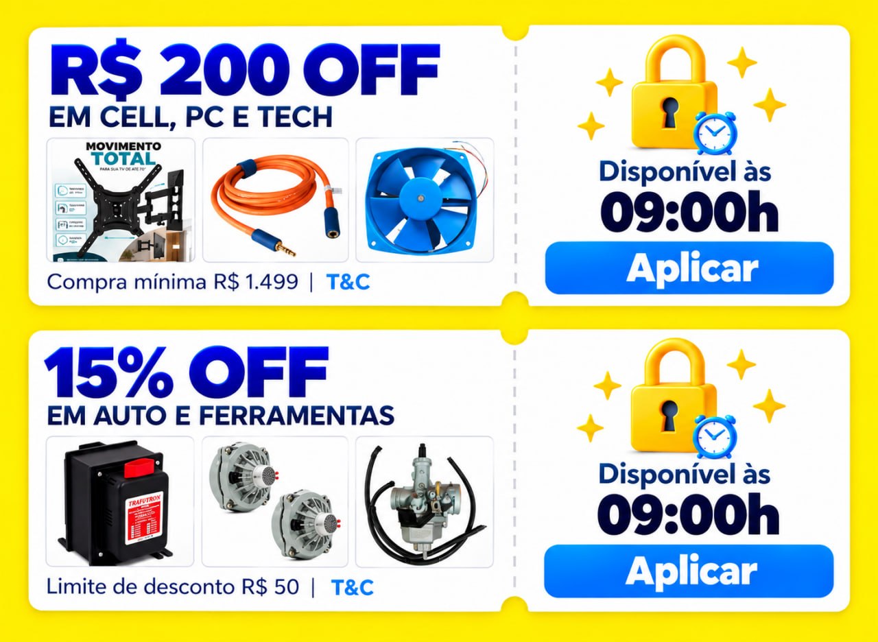 Cupons Mercado Livre em Selecionados