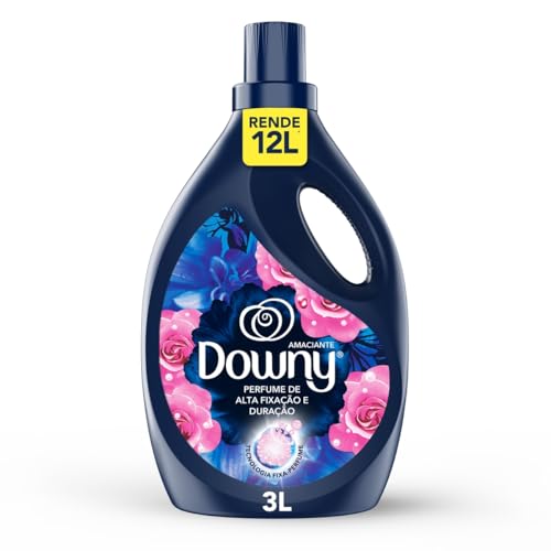 Downy Amaciante Concentrado Líquido Brisa Intenso 3L Rende 12L Fabric Softener com Perfume Intenso de Rosas e Frutas Vermelhas