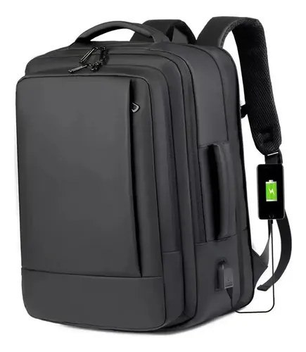 Mochila jiesipote-9242 À Prova D'água Reforçada Expansível Cor Preto