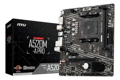 Placa-mãe Msi A520m-a Pro Am4 Matx Ddr4 Hdmi Dvi M.2