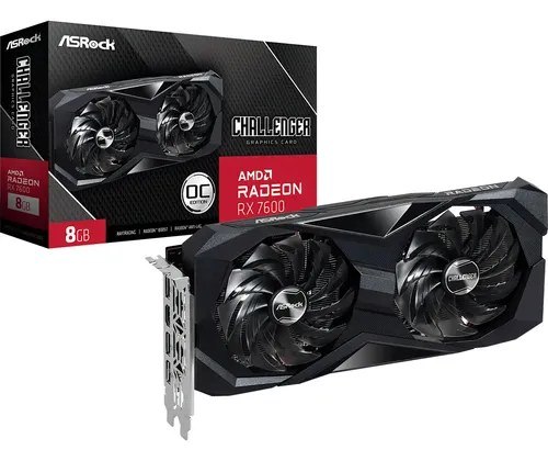 Placa de Vídeo ASRock Radeon Rx 7600 8Gb Challenger Oc Gddr6 Hdmi 2.1