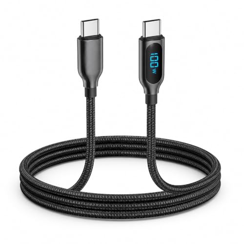 Cabo 100W USB-C para USB-C com Display LED 1,2m Super Reforçado