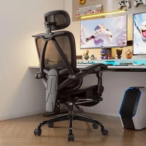 Cadeira Ergonômica Premium Python Fly Cor Preto Material do estofamento Malha elástica