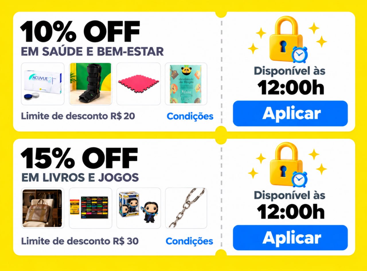 Cupons Mercado Livre em Selecionados