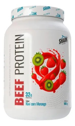 Proteína Shark Pro Beef Isolado Hidrolisado Morango Kiwi em pó x 900g