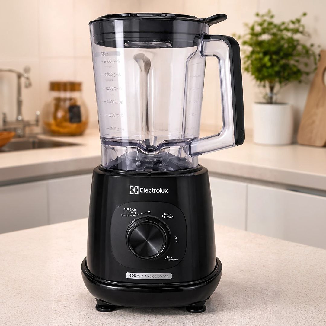 Liquidificador Electrolux 600W de Potência com 2.7L Capacidade 3 Vel Lâmina TriForce EBL700 Preto