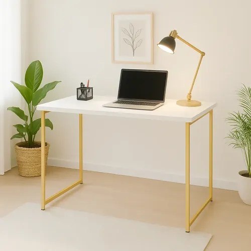 Escrivaninha Industrial 90cm Mesa Estudo Aparador Aço Mdf