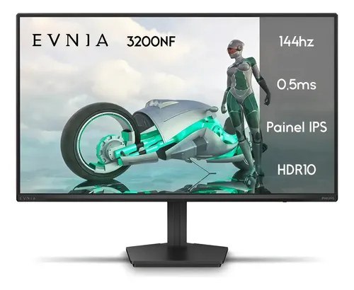 Monitor Gamer Phillips 24" Evnia Ips 144hz 0.5ms Wide Fullhd Preto 127/220v