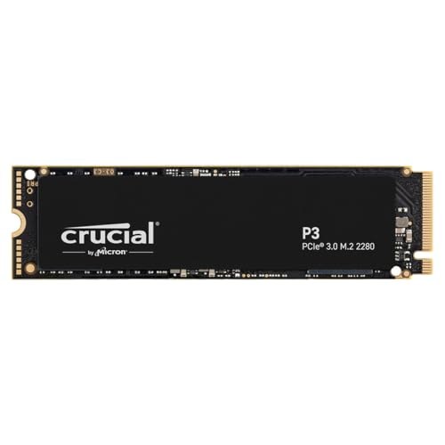 SSD Crucial P3 500GB NVMe M.2 2280 (Leitura até 3500MB/s e Gravação até 1900MB/s)