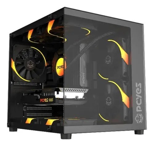 Gabinete Gamer Pcyes Forcefield Mini Black Vulcan Gffmnbv