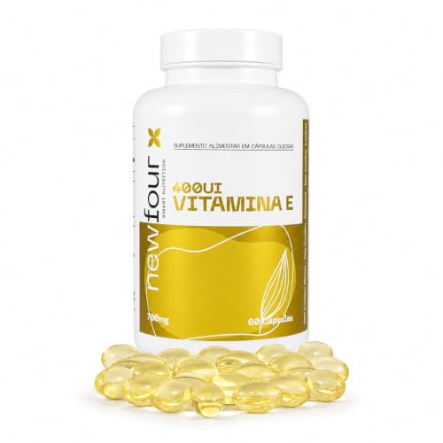 Vitamina E 400UI 700mg 60 Cápsulas Suplemento Alimentar Newfour Em Cápsulas Uso Adulto Fórmula Newfour Vitamina E