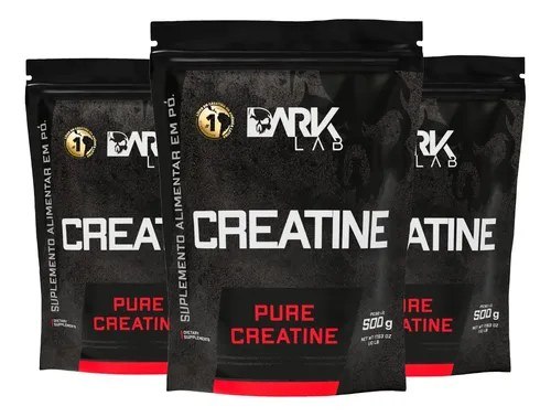 2 Kits: 3x Creatina Monohidratada Pura 500g Dark Lab Unidade