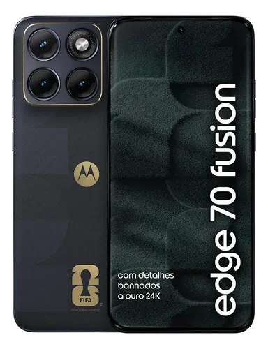 Smartphone Motorola Edge 70 Fusion 5g Fifa World Cup Collection 256gb 8gb Ram + 16gb Ram Boost, Camera 50mp Sony Lytia 710, Tela 1.5k Extreme Amoled Grafite