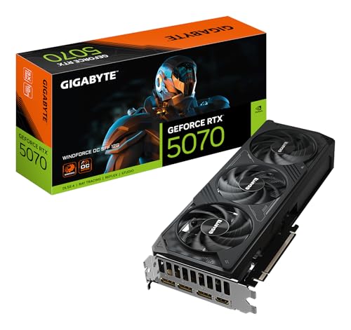 Placa de Vídeo Gigabyte GeForce Rtx 5070 WindForce Oc 12Gb Gddr7 Ray Tracing, Dlss 3, Resfriamento Triplo, Gv-N5070wf3oc-12Gd