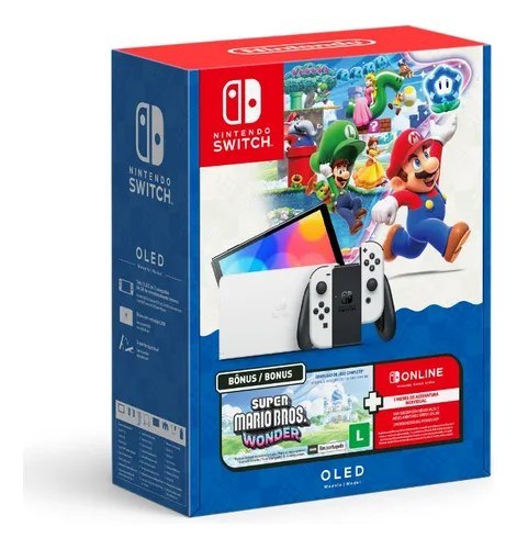 Console Nintendo Switch Oled Nintendo Bundle Super Mario Bro Branco