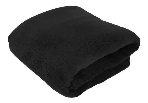 Manta Cobertor Micro Fibra 110 X 150cm Cores Cor Preto Desenho do tecido Liso
