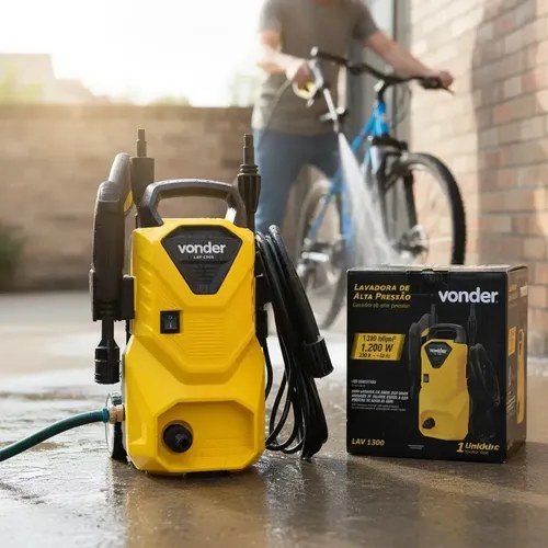 Lavadora De Alta Pressão Vonder Leve Lav 1300 90bar Cor Amarelo-Preto Frequência 60 Hz