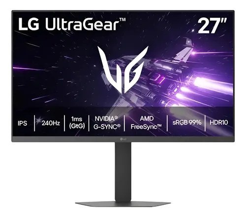 Monitor Gamer Lg UltraGear 27" Ips 240Hz 1ms (GtG) Full Hd (1920x1080) sRGB 99% Hdmi 2.0 Nvidia G-Sync Amd FreeSync Premium, Preto 27G440a